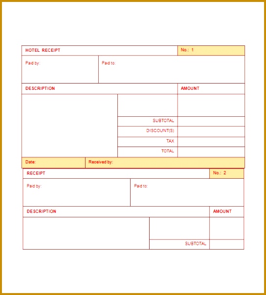 Find the most suited receipt template for your hotel with the Hotel Invoice Template Doc You can customize the basic design to suit your mercial needs 604544