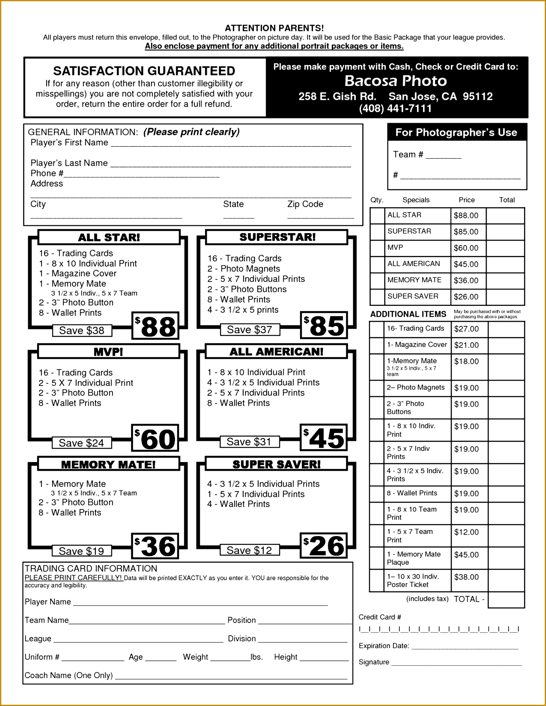 graphy Order Form Template Excel 17672285