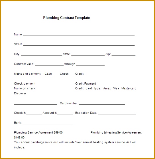 7 Plumbing Contract Templates – Free Word PDF Format Download xtcwf Free Service Contract Template for Plumbing Word Download 556544