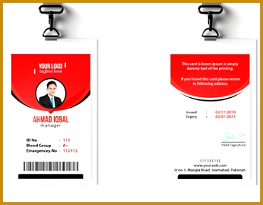 Corporate fice ID Card Template 293375