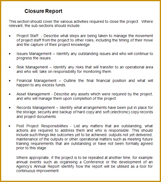 Project Closure Report Template for Small Projects 615544
