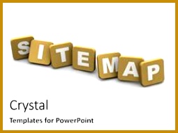 Crystal PowerPoint template with site map text 3d rendered themed background and a white colored foreground 255191