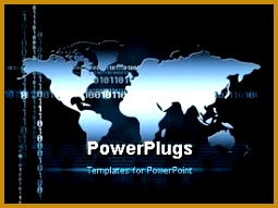 PowerPlugs PowerPoint template with the map of the world in the background 191255