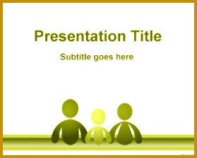 Family Social Sciences PowerPoint Template is a free green template slide design with family icons that 223279