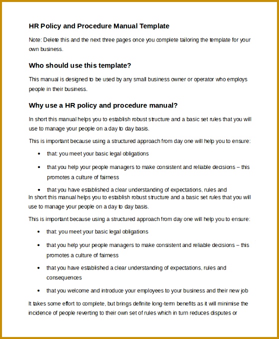 Policies And Procedures Template For Small Business Sample Accounting Manual Template 6 Free Documents In Pdf Word Free 678558