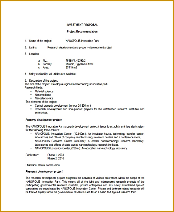 Investment Proposal Sample 558678