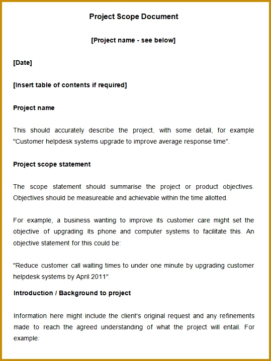 Project Scope Document Template 719539