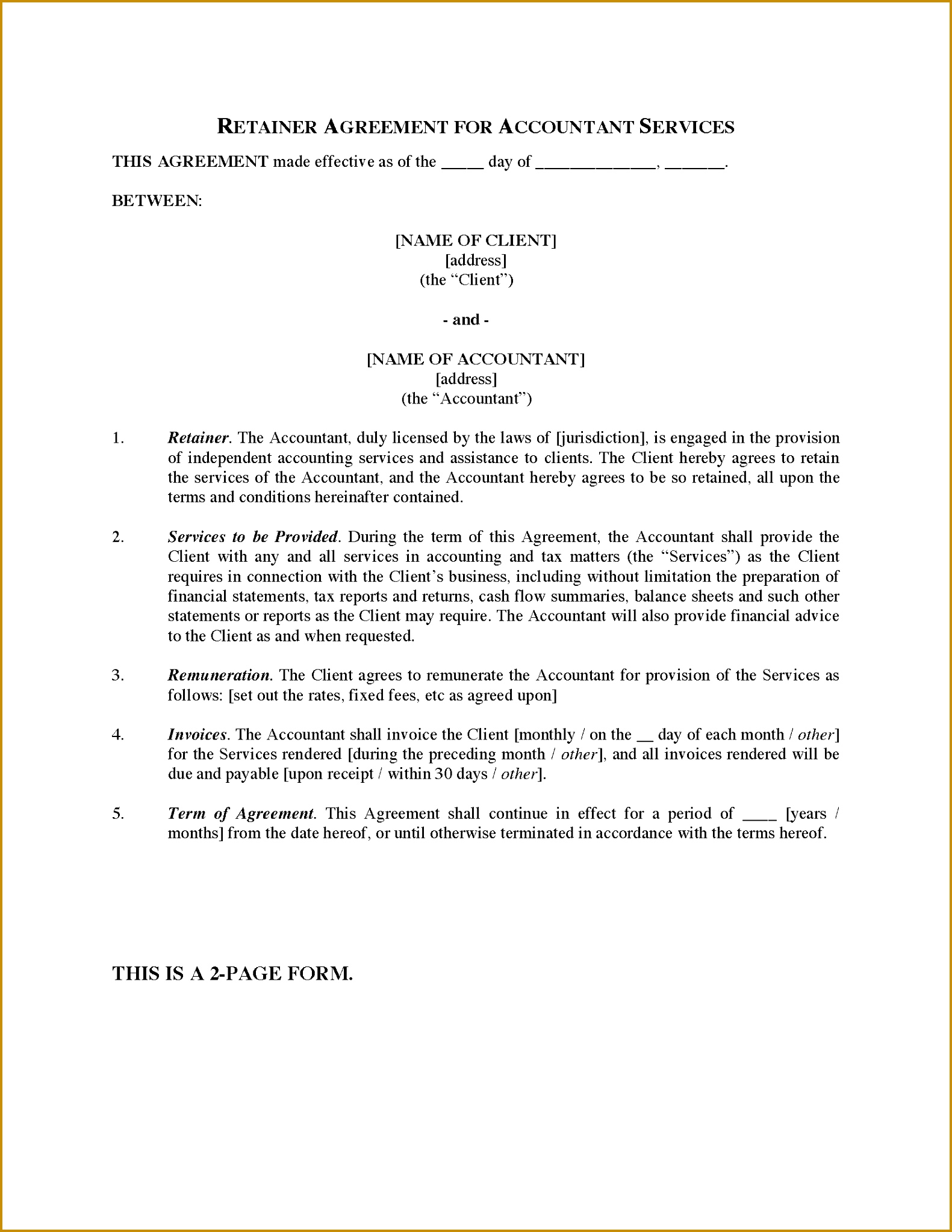 Picture of Retainer Agreement for Accounting Services 15812046