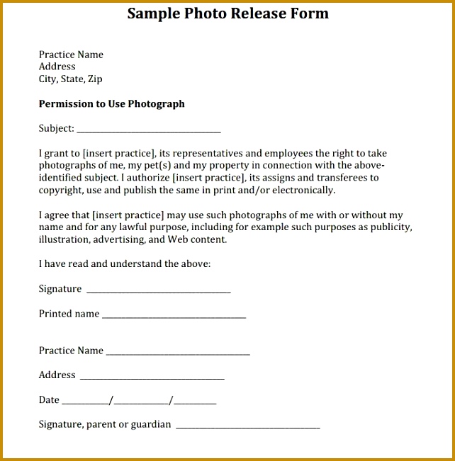 7 best photo release forms images on Pinterest 651642