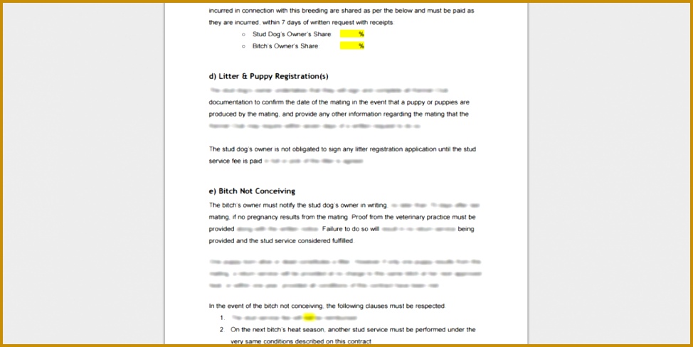 Stud Service Dog Breeding Puppy Sale Contract Libr Dog Breeding Business Plan Template Business Plan 488974
