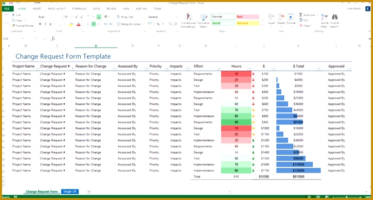 change request form template excel 399744