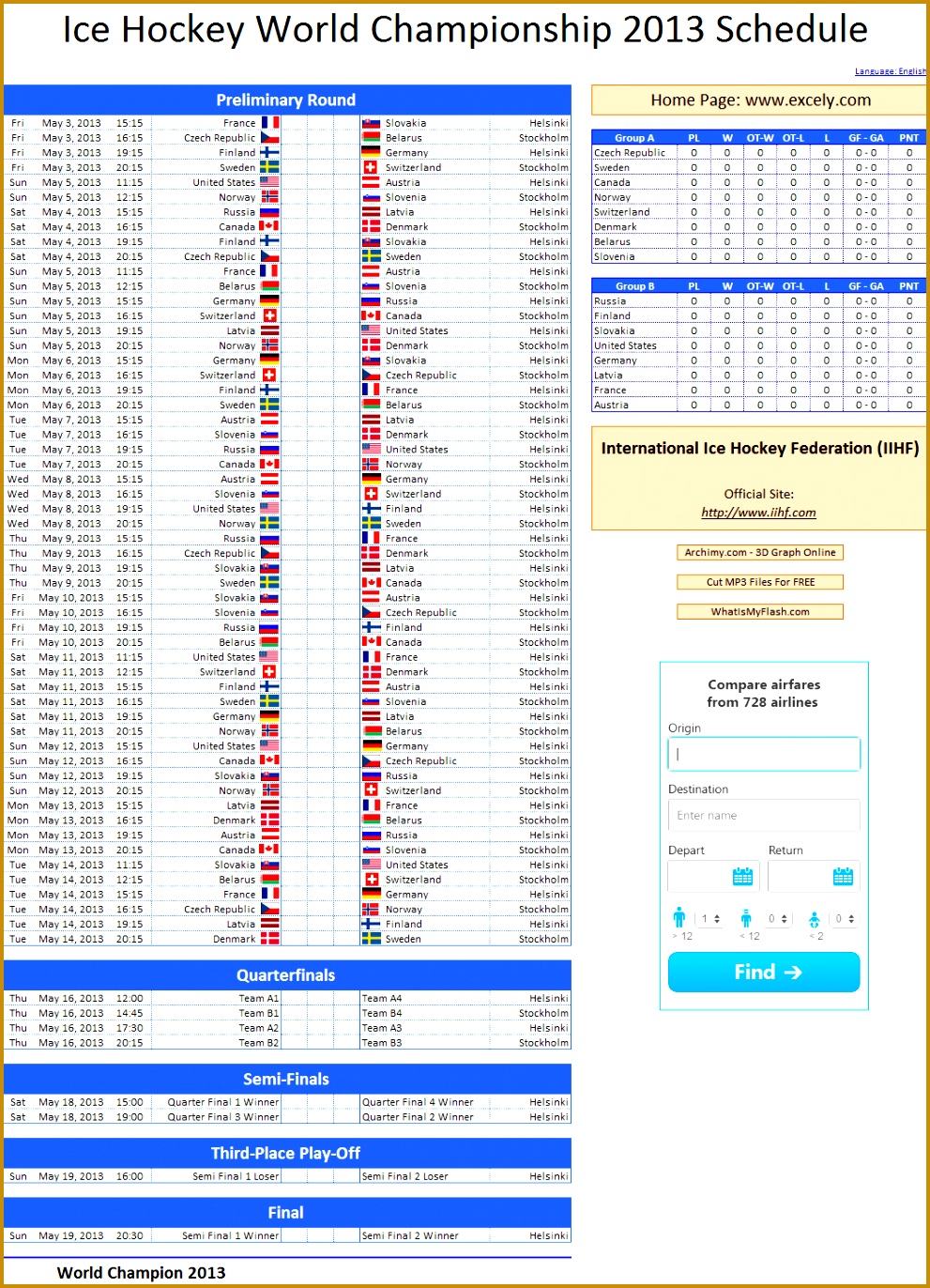Ice Hockey World Championship 2014 Schedule 1372991