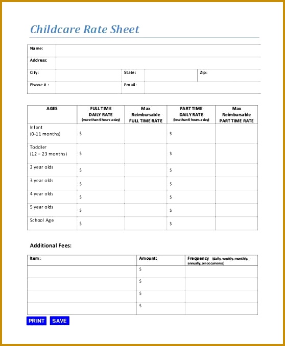 Rate Sheet Template 10 Free Sample Example Format 558678