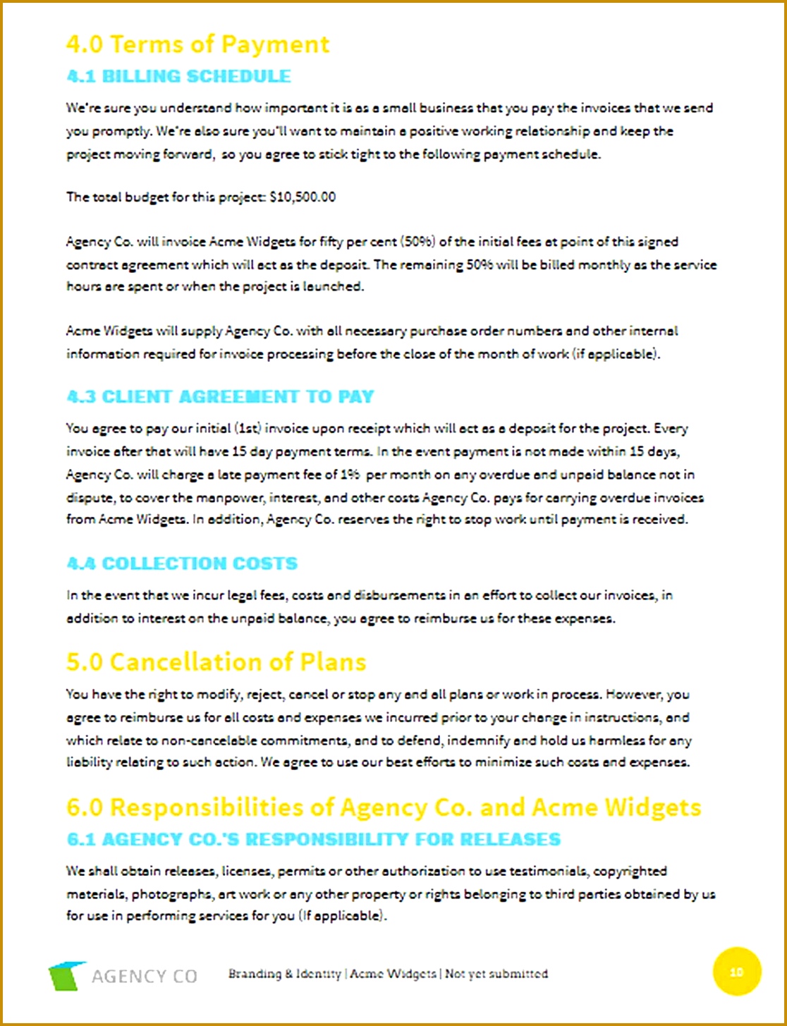 Branding Proposal Terms Payment Sample Template 11161455