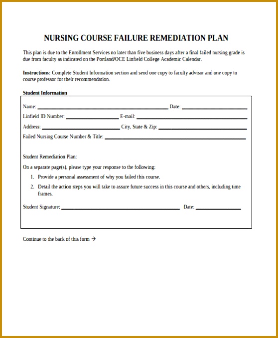 Nursing Course Failure Remediation Plan 558678