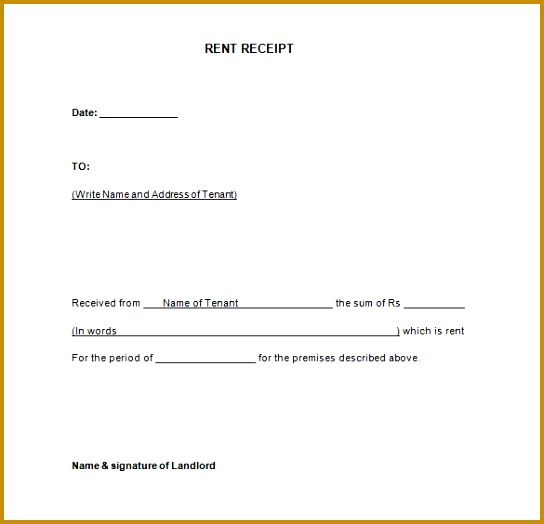 Rental Receipt Template 36 Free Word Excel PDF Documents gyhdf Rental Receipt Format Doc Free Download 524544