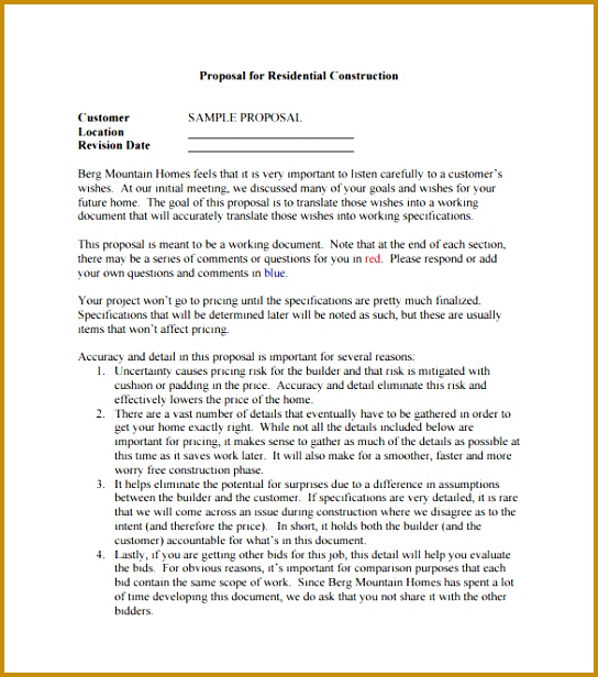Construction Proposal Sample 616544