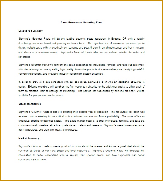 Pasta Restaurant Marketing Plan Template 604544