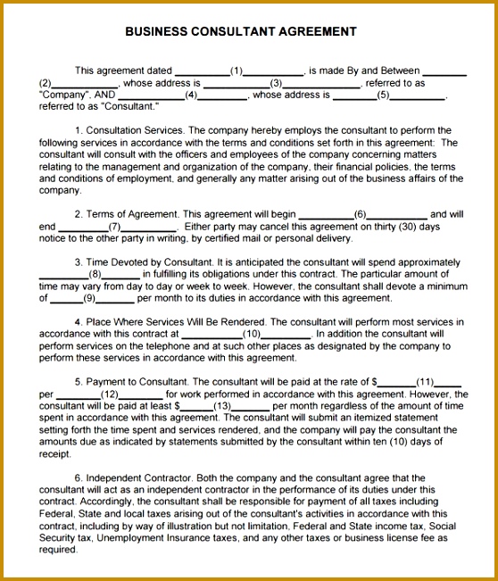 10 Best Consulting Agreement Template Consulting 558651