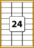 24 Labels per A4 Sheet 64 mm x 33 9 mm 197139