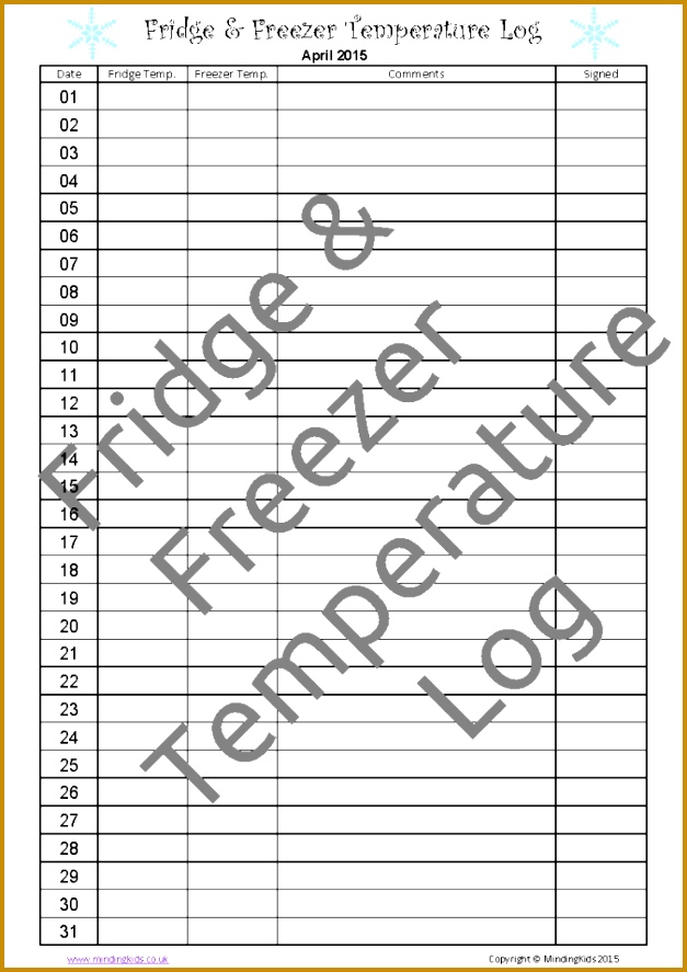 Healthy Eating Pack MindingKids vlbfb Food Hygiene & Cooking Safely Fridge & Freezer Temperature Log 887627