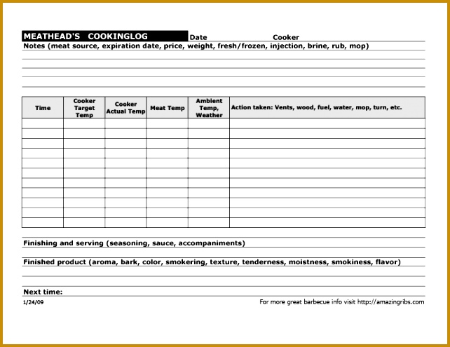 Use A Cooking Log Diary dM0de Meat Head s Cooking Log " 495642