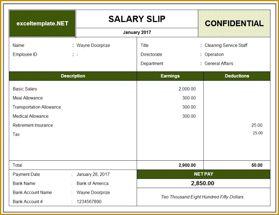 Salary Slip gctlj Salary Slip Template 725941
