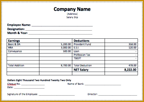 Salary Slip Template fugoz Salary Slip Template 479340