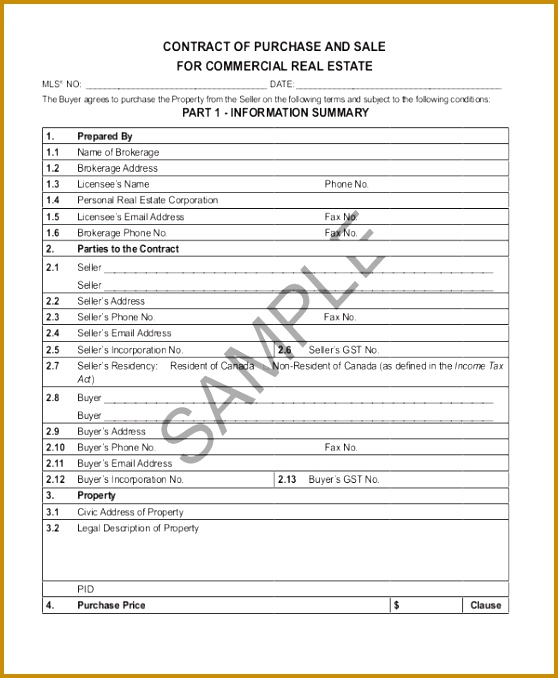 Sample Real Estate Sales Contract Form 8 Free Documents In Pdf Doc 678558