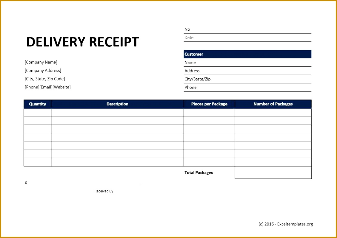 Delivery Receipt Excel Template 1129799