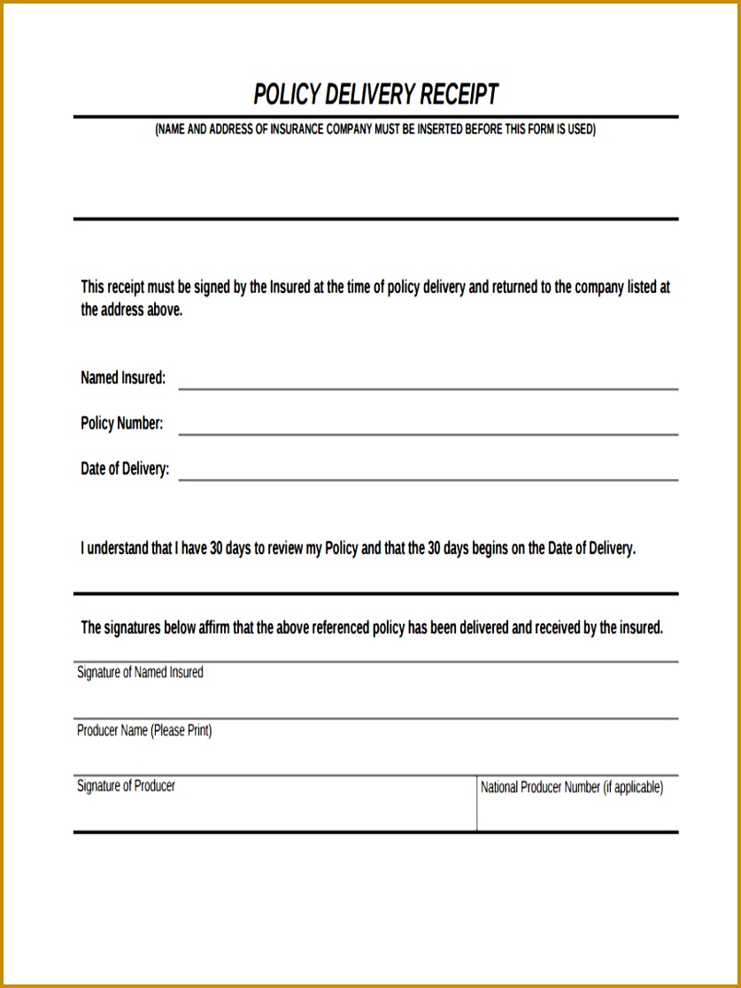 Delivery Receipt Form Picture 1116837