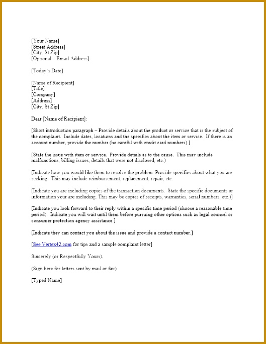 Free plaint Letter Template Sample Letter plaint Letter To Congressman Template Letter To Congressman Template 685529