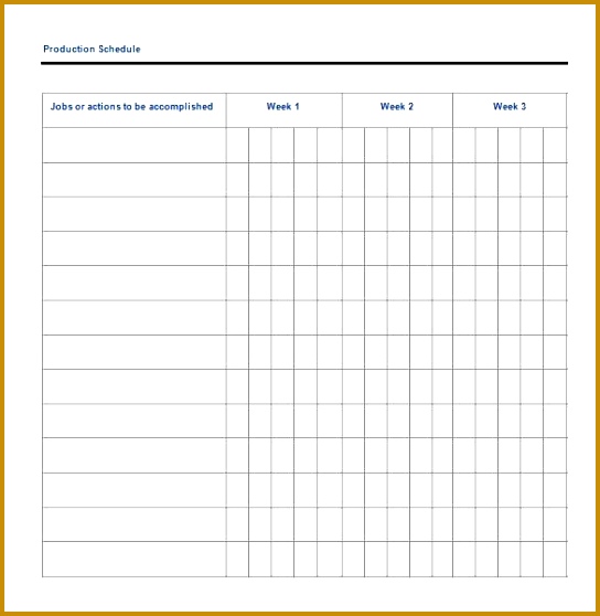 Production Schedule Template – 8 Free Sample Example Format 558544