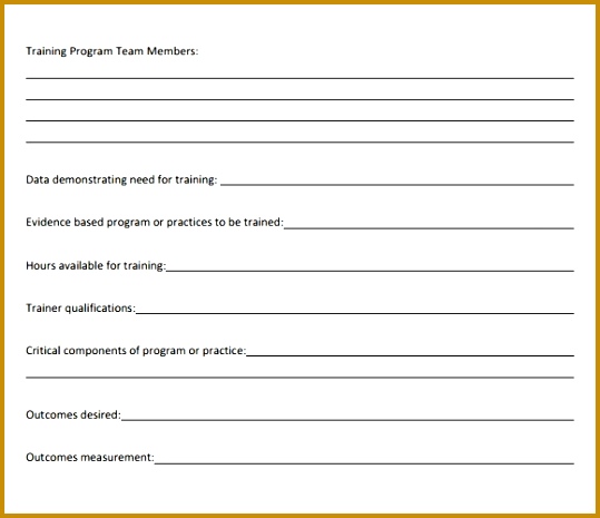 Training Outline Template 465539