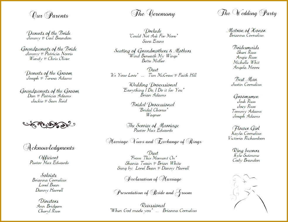 wedding programs examples on Wedding Program Template Cake Toppers 759983