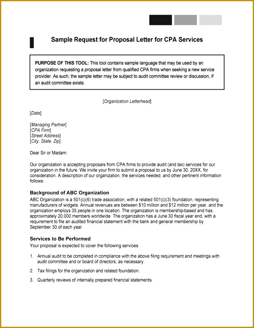 Printable Request for Proposal Template 11 8371083