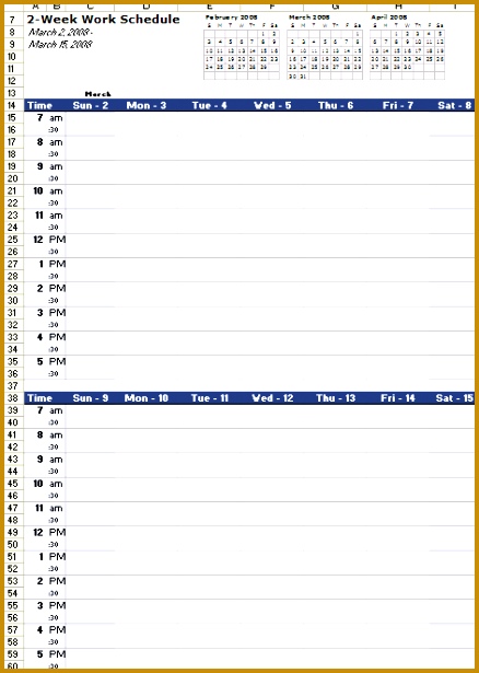 Work Schedule Template 438615