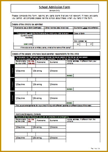 School Admission Form 521373