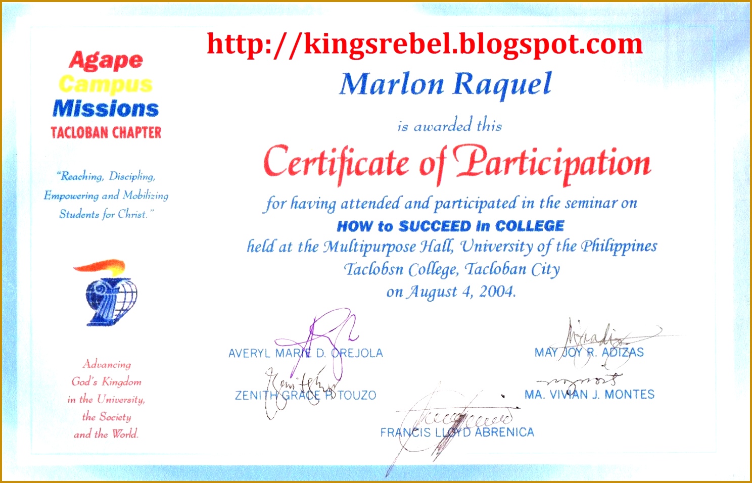 Tidbits and Bytes Example of Certificate of Participation How To Succeed in College Seminar 9561488