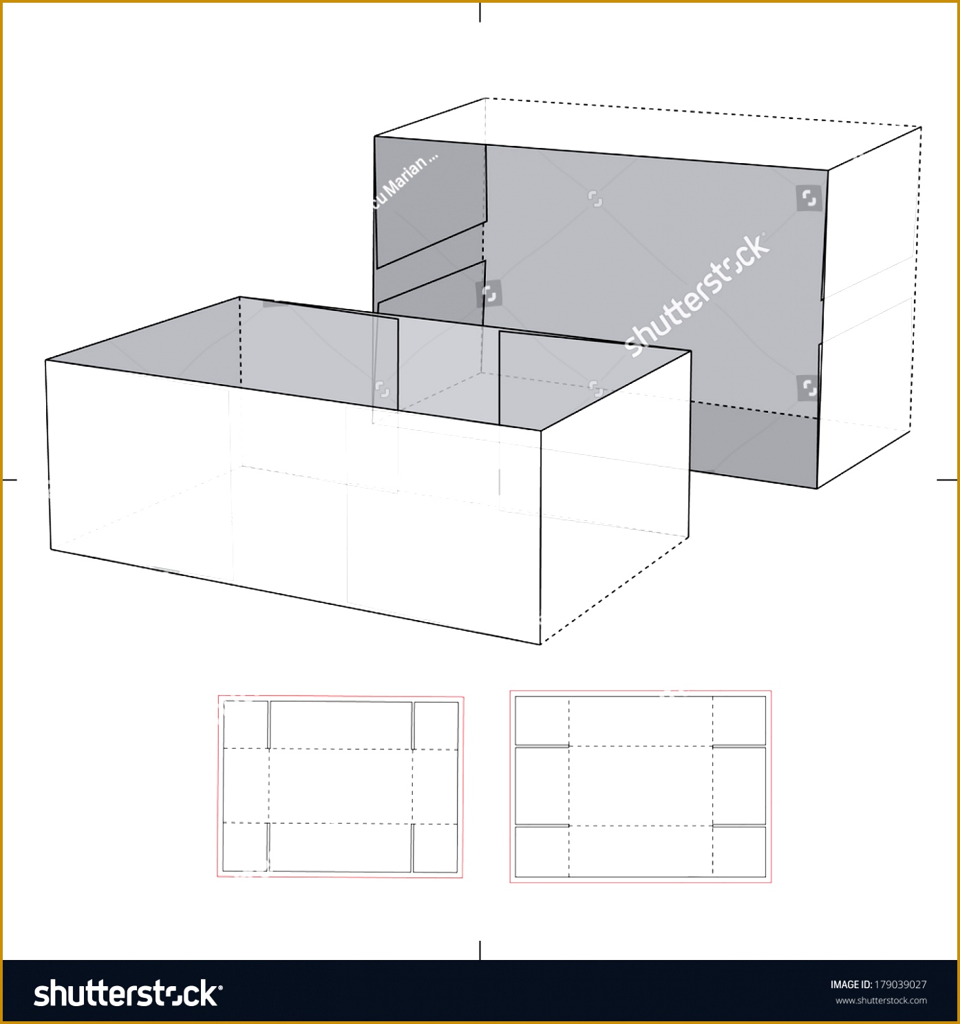 Shoe Box with Die cut Pattern 14881395