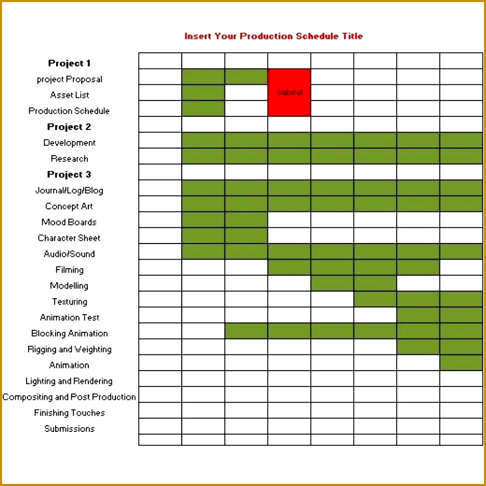 Download Production Shooting Schedule Template 952952