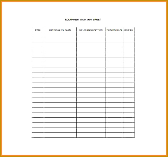 printable excel spreadsheet Equpimane Sign Out Sheet Excel Template Free Download 522557