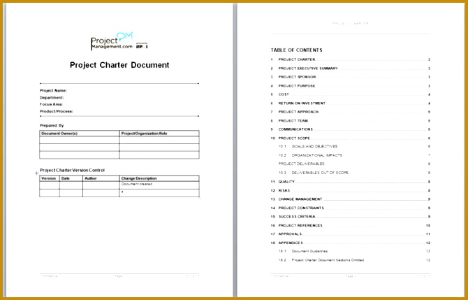 and sign off on the document Project Charter Template 429670