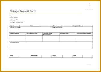 Change Request Form Template 253355