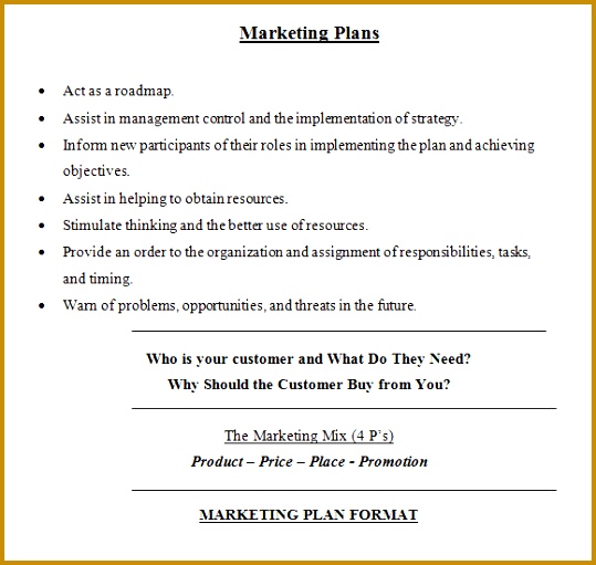 Free Marketing Plan Template 511539