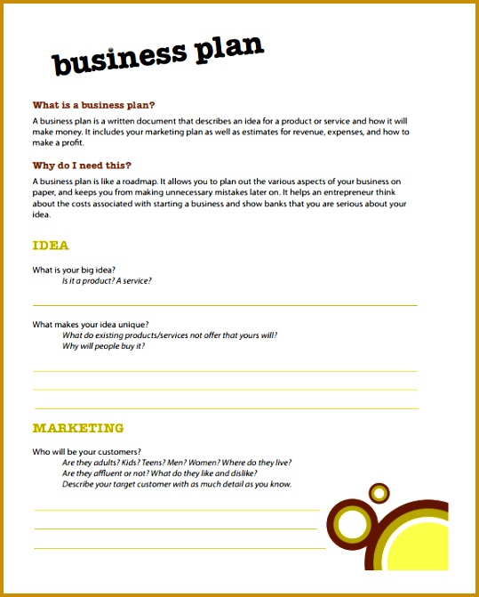Simple Startup Business Plan Template 539671