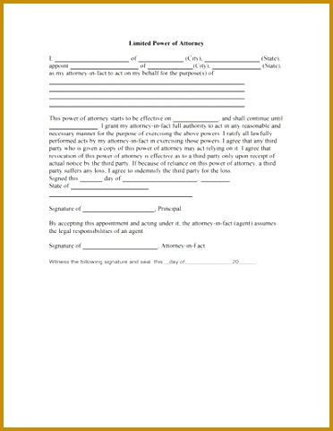 Free Download Limited Power of Attorney Form 372481