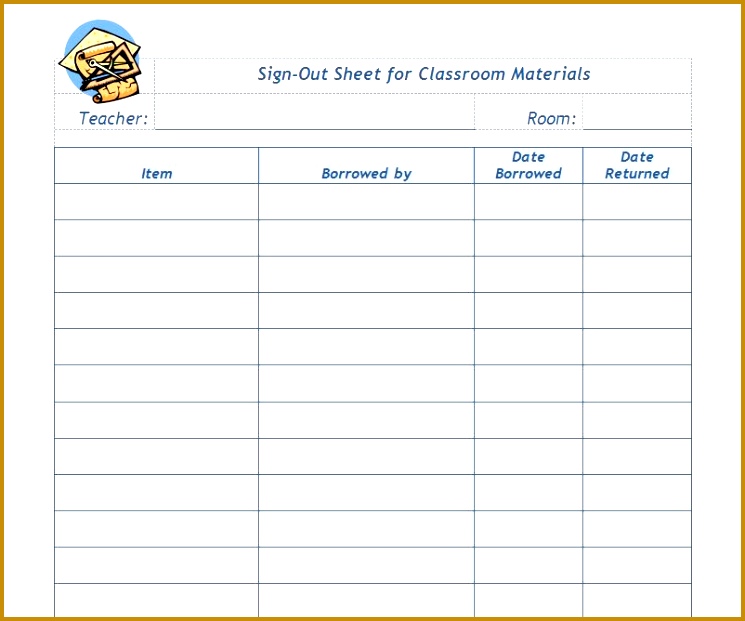 key sign out sheet 621745