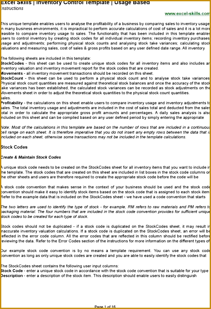 Excel Sheet For Inventory Control Stock Inventory Control Excel skills inventory template 993677