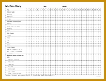Pain Log Template 169219